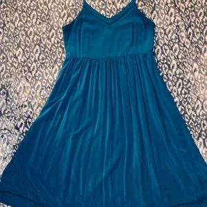 Turquoise fit & flare cami midi dress